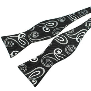 Classy Men Black White Silk Self-Tie Bow Tie - Classy Men Collection
