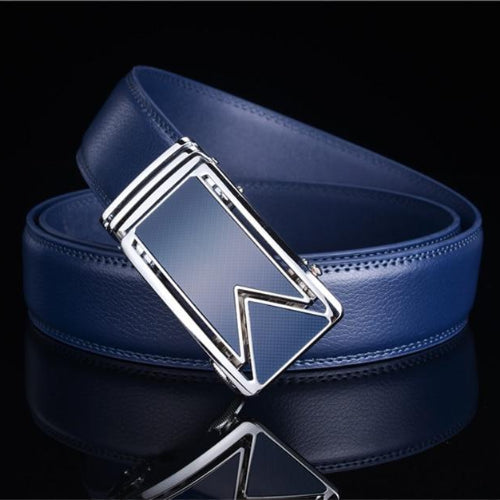 Classy Men Blue Leather Dress Belt - Classy Men Collection