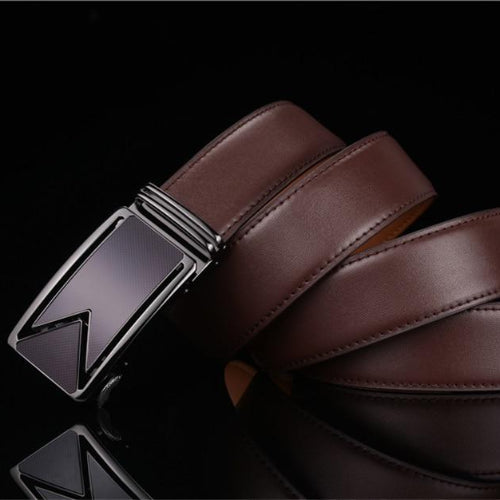 Classy Men Dark Brown Leather Dress Belt - Classy Men Collection