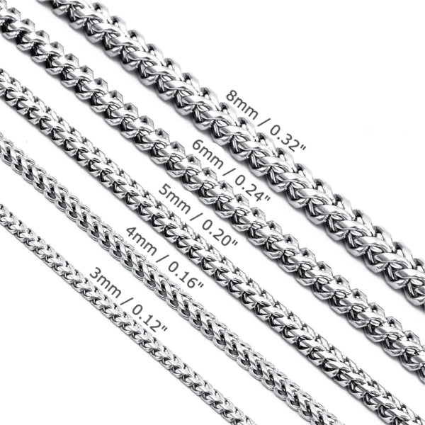 Classy Men 3mm Silver Franco Chain Necklace