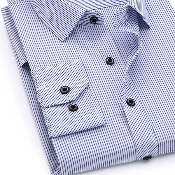 Light Blue Striped Dress Shirt | Modern Fit | Sizes 38-48 - Classy Men Collection