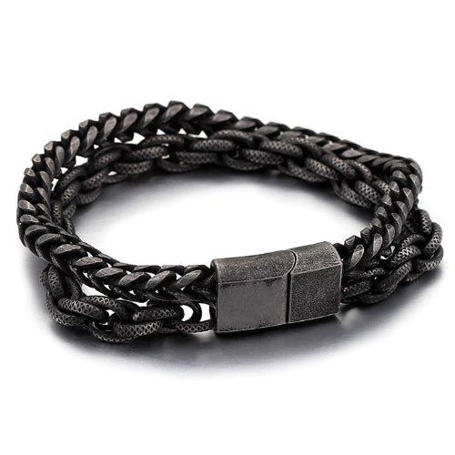 Classy Men Two-Layer Vintage Chain Bracelet