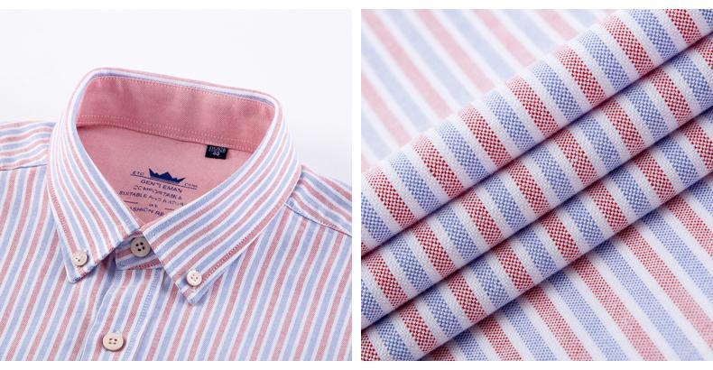 Blue/Pink Striped Oxford Dress Shirt | Regular Fit | Sizes 38-44 - Classy Men Collection