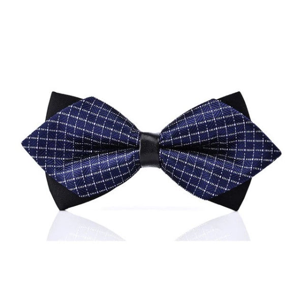Classy Men Blue Squared Pre-Tied Diamond Bow Tie - Classy Men Collection