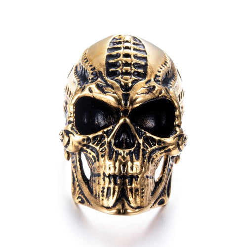 Classy Men Large Skull Ring Gold - Classy Men Collection