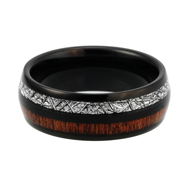 Classy Men Black Twin Wood Ring - Classy Men Collection