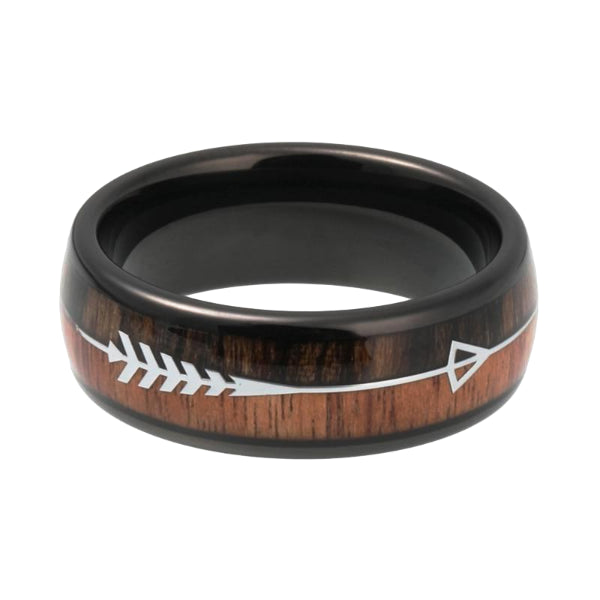 Classy Men Two-Tone Black Wood Ring