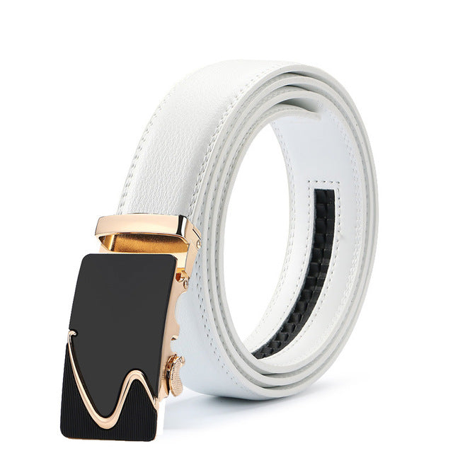 Men Belt by Louis Vuitton - Gold Buckle with White Belt / Belt Master
