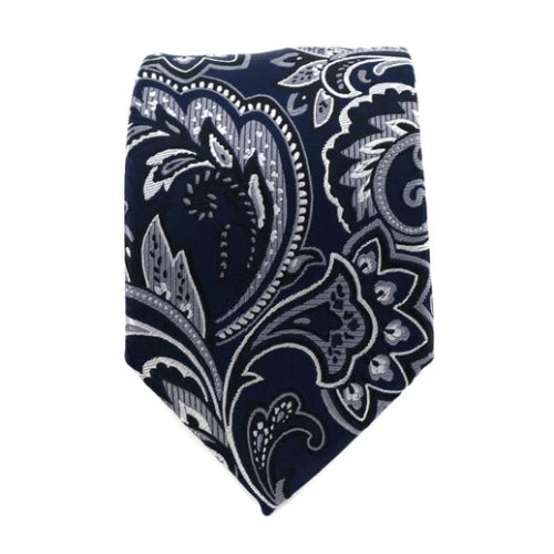 Cravatta di seta floreale grigio scuro da uomo di classe