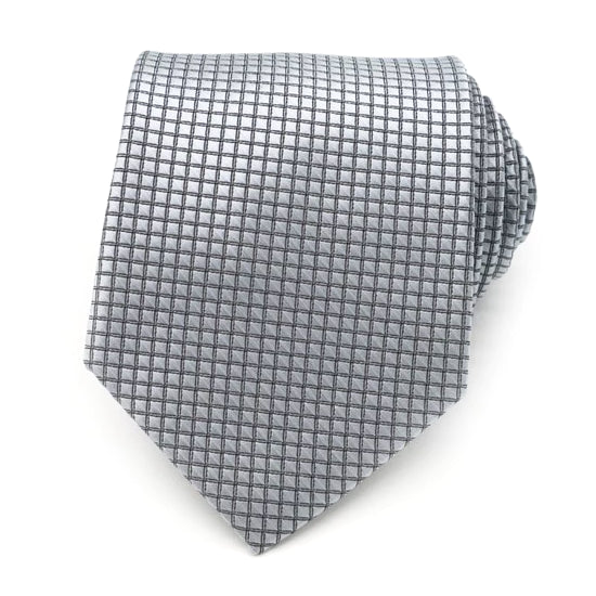 Classy Men Silver Hatch Silk Tie