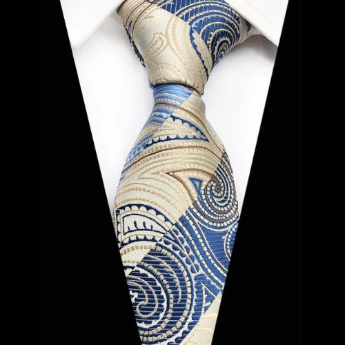 Classy Men Blue & White Silk Tie - Classy Men Collection