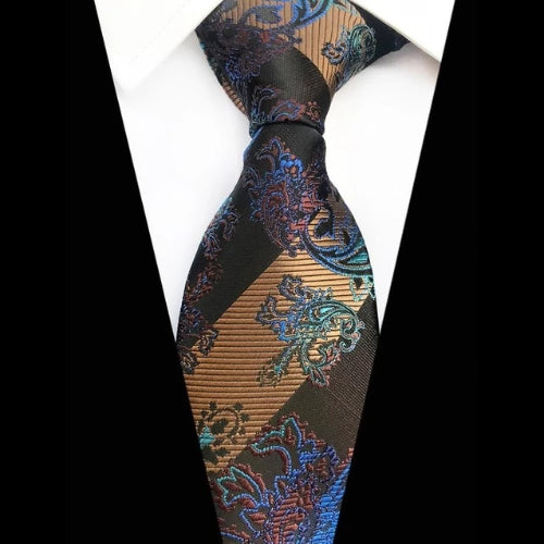 Classy Men Striped Brocade Silk Tie