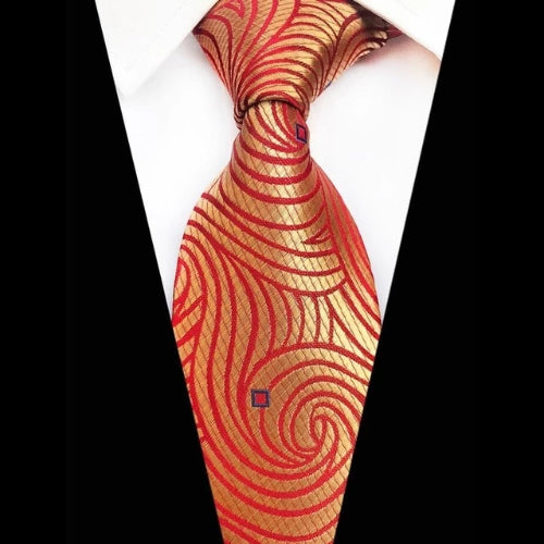 Classy Men Red & Gold Silk Tie