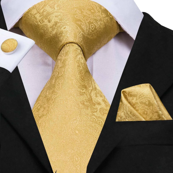 Gold Floral Tie | Premium Satin | Classy Men Collection Gold Floral Tie | Premium Satin | Classy Men Collection