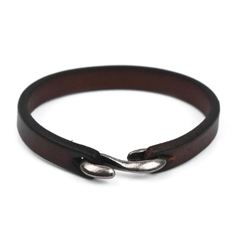 Classy Men Dark Brown Vintage Leather Bracelet - Classy Men Collection
