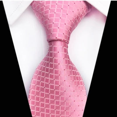 Classy Men Classic Pink Mini Check Silk Tie - Classy Men Collection