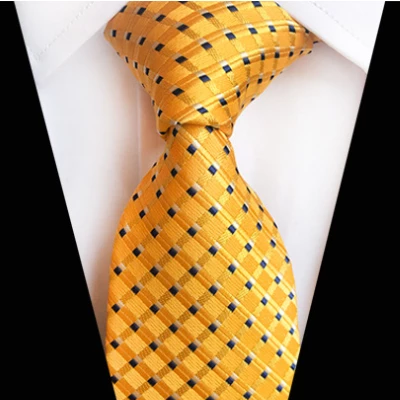 Classy Men Classic Yellow Grid Silk Tie - Classy Men Collection