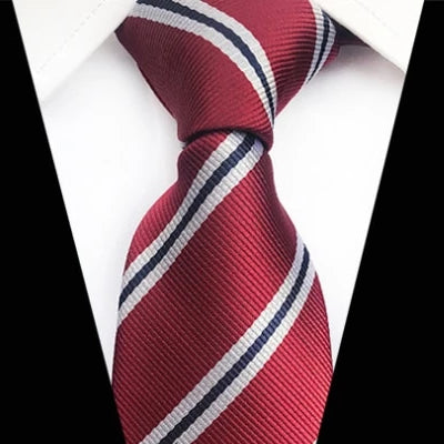 Classy Men Classic Red Striped Silk Tie - Classy Men Collection