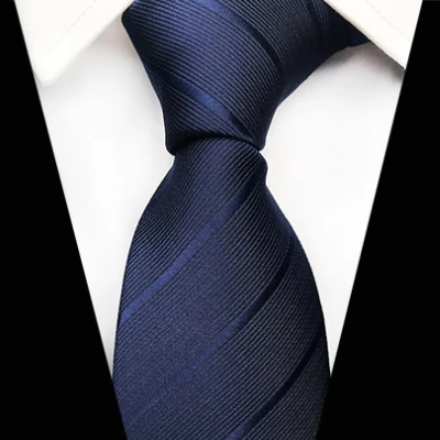 Classy Men Classic Dark Blue Striped Silk Tie - Classy Men Collection