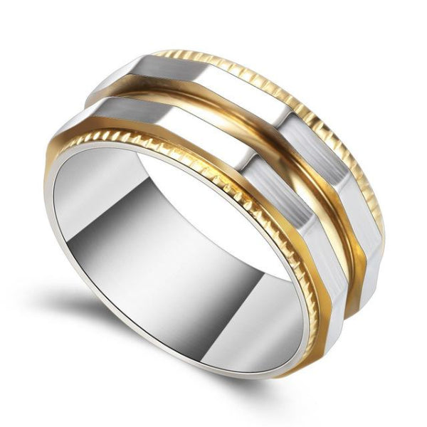 Classy Men Gold & Silver Dual Titanium Ring - Classy Men Collection