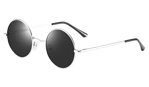 Classy Men Black Silver Round Polarized Sunglasses - Classy Men Collection