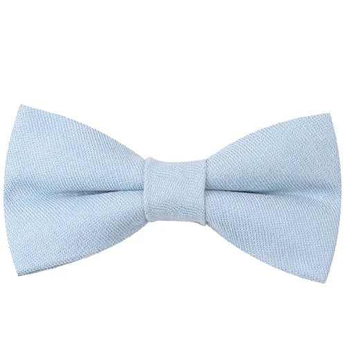Classy Men Pastel Blue Cotton Pre-Tied Bow Tie