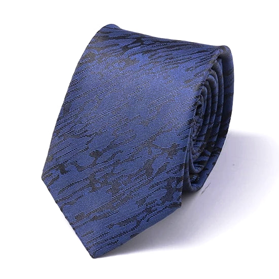 Classy Men Blue Black Silk Skinny Tie - Classy Men Collection