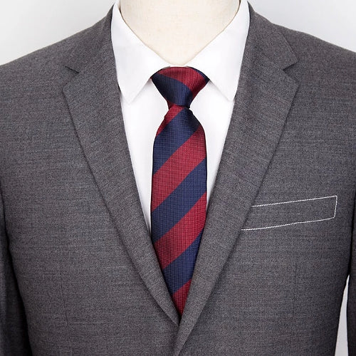 Classy Men Red & Blue Striped Skinny Tie