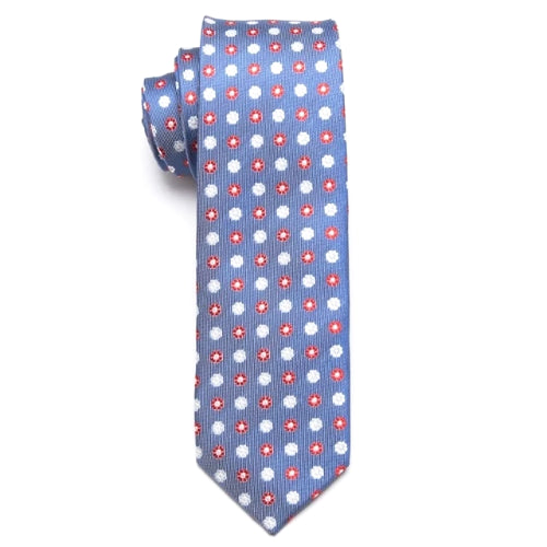 Cravatta skinny floreale azzurra da uomo di classe