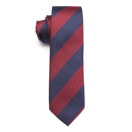 Cravatta skinny a righe rosse e blu da uomo di classe