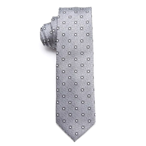 Cravatta skinny da uomo di classe con cerchio argentato