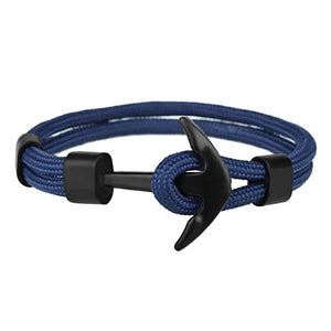 Bracciale da uomo di classe con ancoraggio nero blu navy