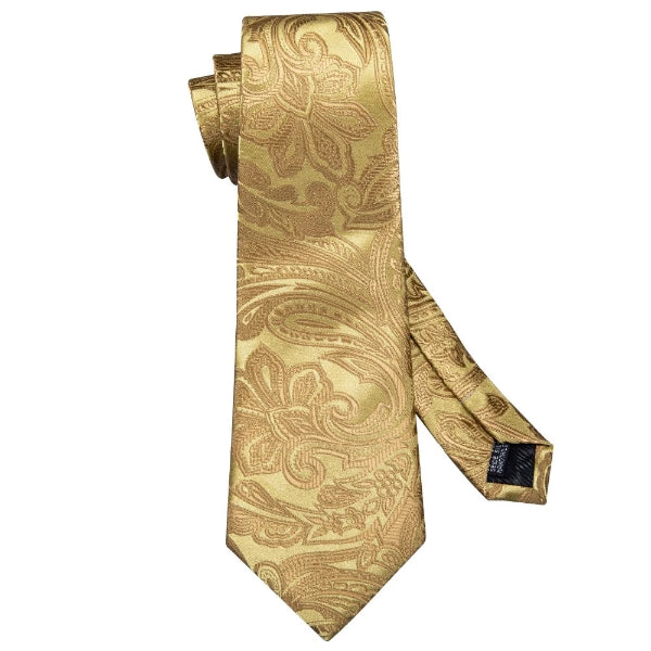Classy Men Gold Paisley Silk Tie