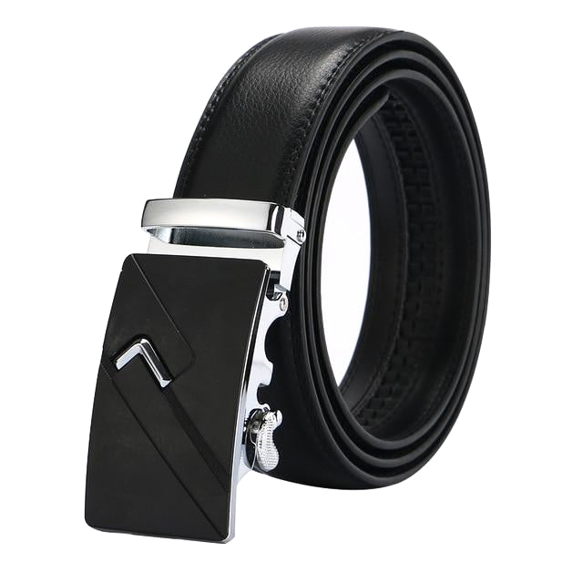 Classy Men Black & Silver Leather Suit Belt - Classy Men Collection