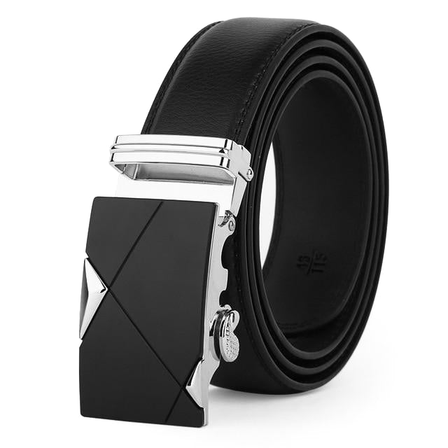 Classy Men Black & Silver Leather Suit Belt - Classy Men Collection