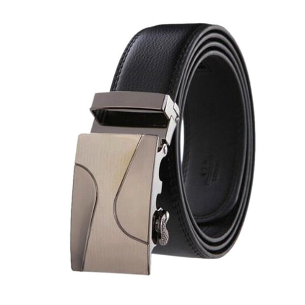 Black Leather Suit Belt With Automatic Metal Buckle | CMC | Classy Men ...