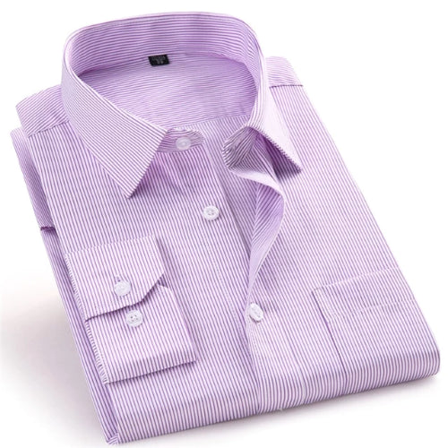 Camicia elegante a righe viola chiaro | Vestibilità moderna | Taglie 38-48