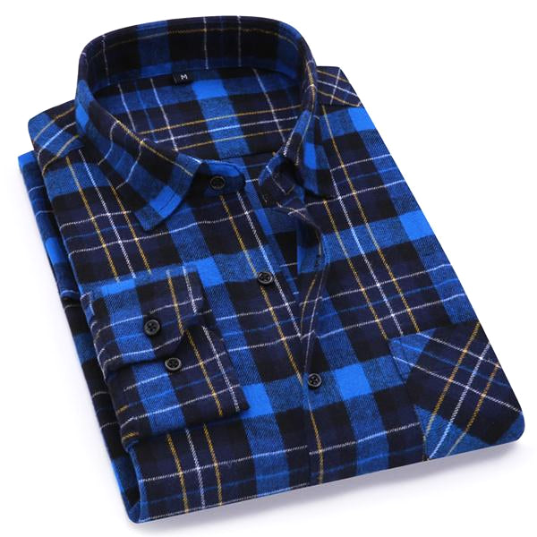 Blue Plaid Shirt - 10 Styles | Regular Fit | Sizes 38-44 - Classy Men Collection