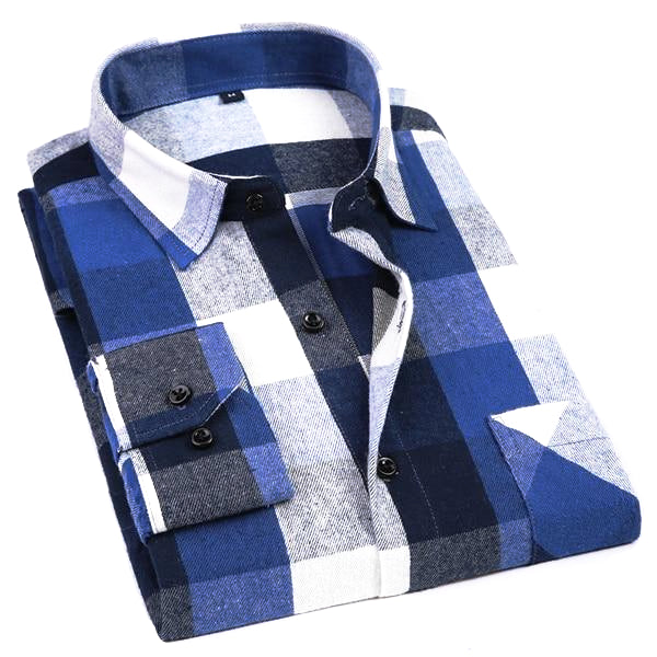 Blue Plaid Shirt - 10 Styles | Regular Fit | Sizes 38-44 - Classy Men Collection