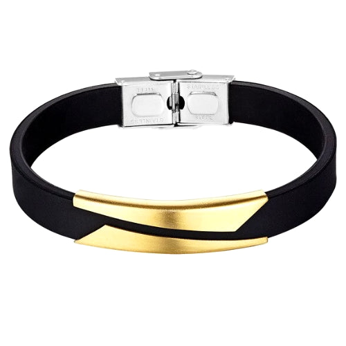 Classy Men Gold Geometric Band Bracelet