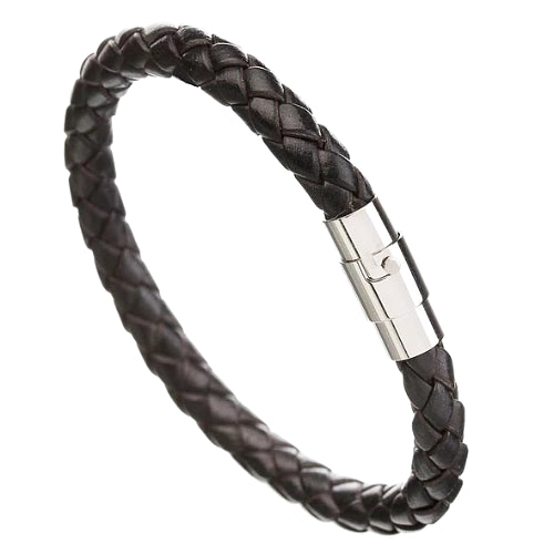 Black Magnetic Leather Bracelet