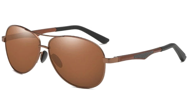 Classy Men Brown Polarized Pilot Sunglasses - Classy Men Collection