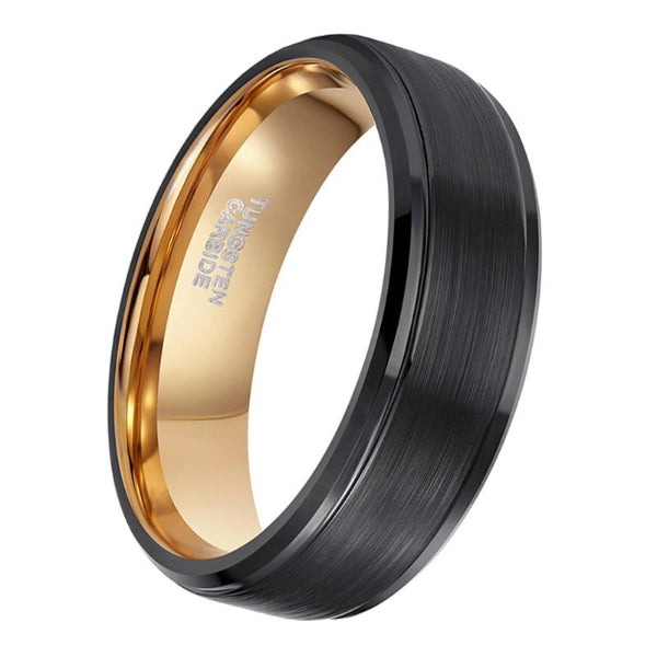 6mm Black Matte Tungsten Ring With Step Down Edges – Northern Royal, LLC