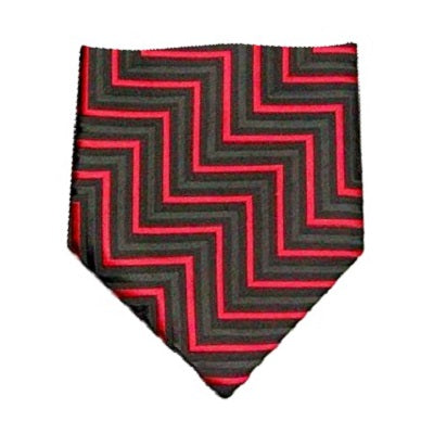 Cravatta di seta da uomo a zig zag rossa nera di classe