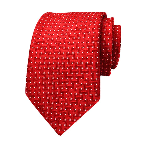 Cravatta di seta punteggiata rossa da uomo di classe