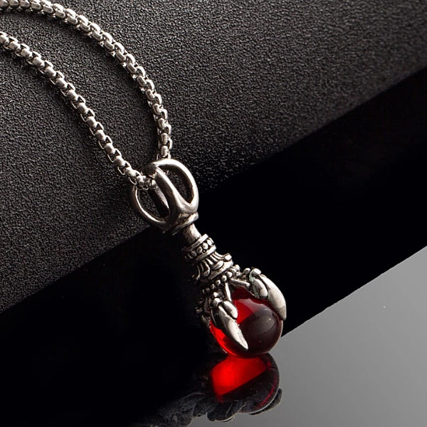 Classy Men Red Oracle Pendant Necklace