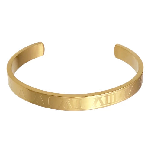 Bracelet and bangle with golden Roman numeral design3 pieces – L'Homme  Men's Fashion