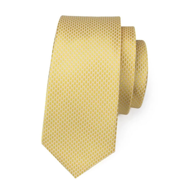 Classy Men Scaled Gold Silk Tie