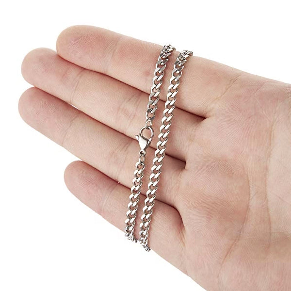 Classy Men 3.5mm Silver Curb Chain Necklace
