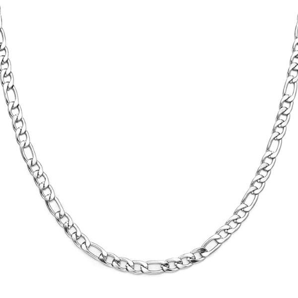 Classy Men 9mm Silver Figaro Chain Necklace